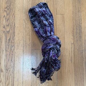 Prana Purple and Black Patterned Scarf
